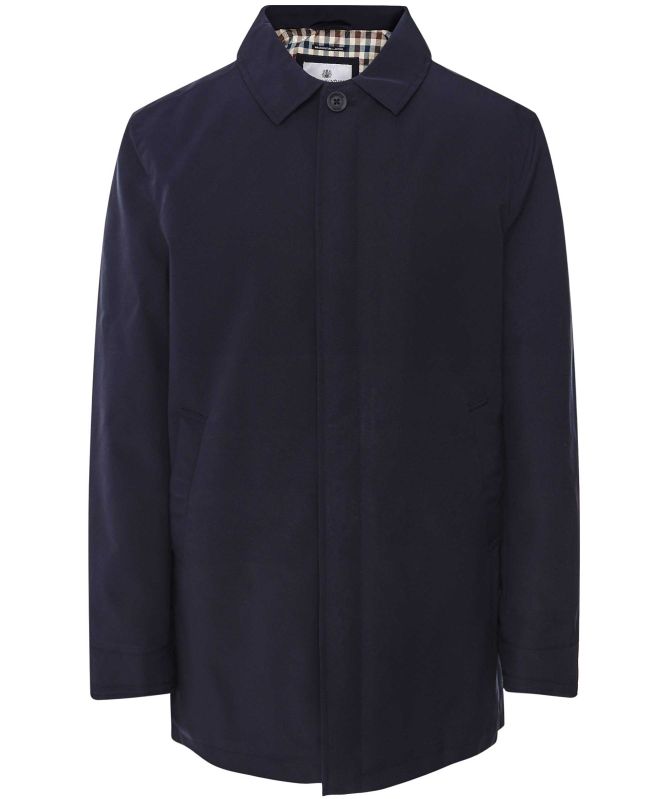 Aquascutum Navy Mid Length Trench Coat