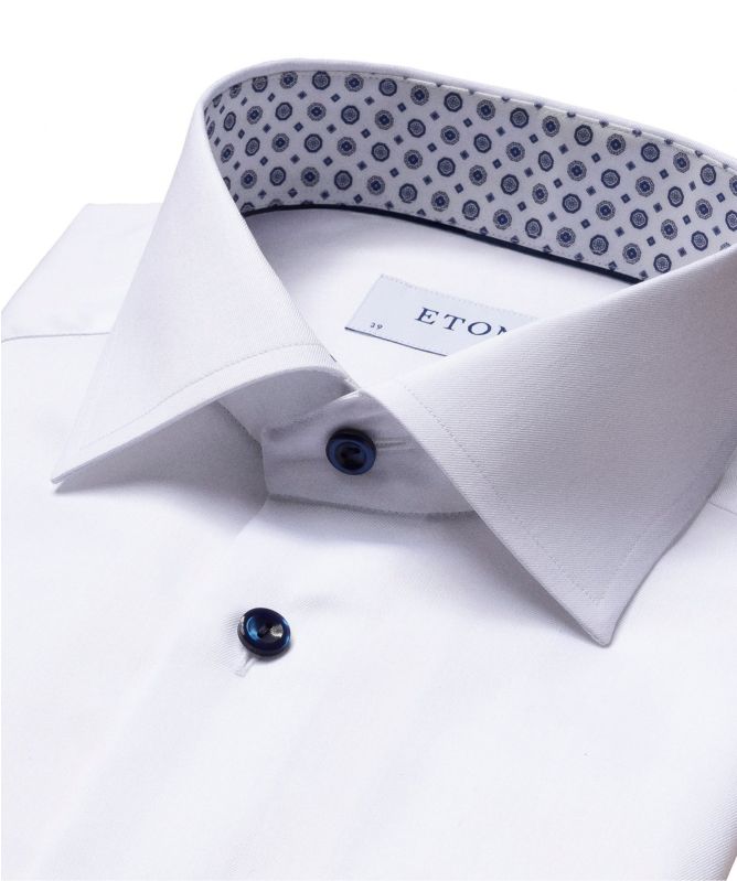 Eton Slim Fit Medallion Trim Shirt
