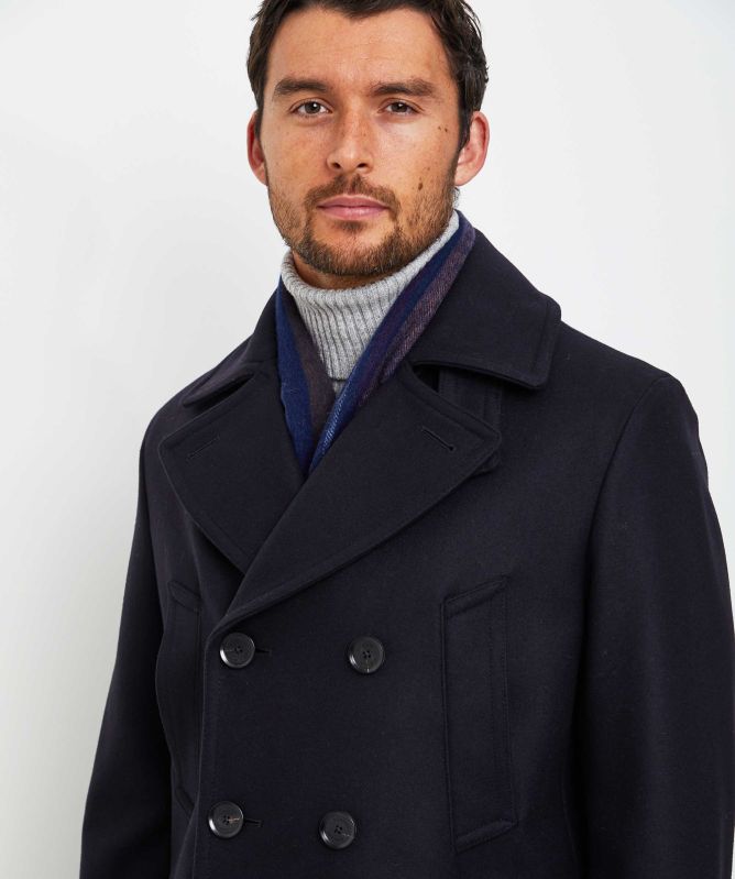 Belstaff Navy Wool Cashmere Milford Peacoat