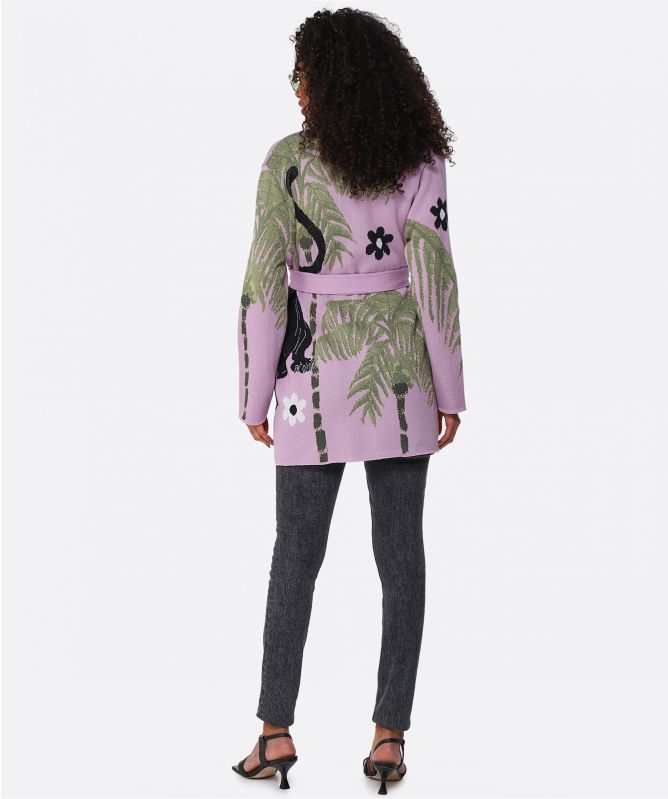 Hayley Menzies Jacquard Panther Cardigan