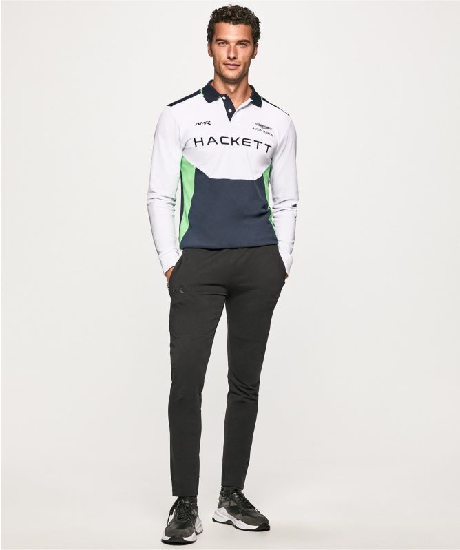 Hackett Long Sleeve AMR Colour Block Polo Shirt