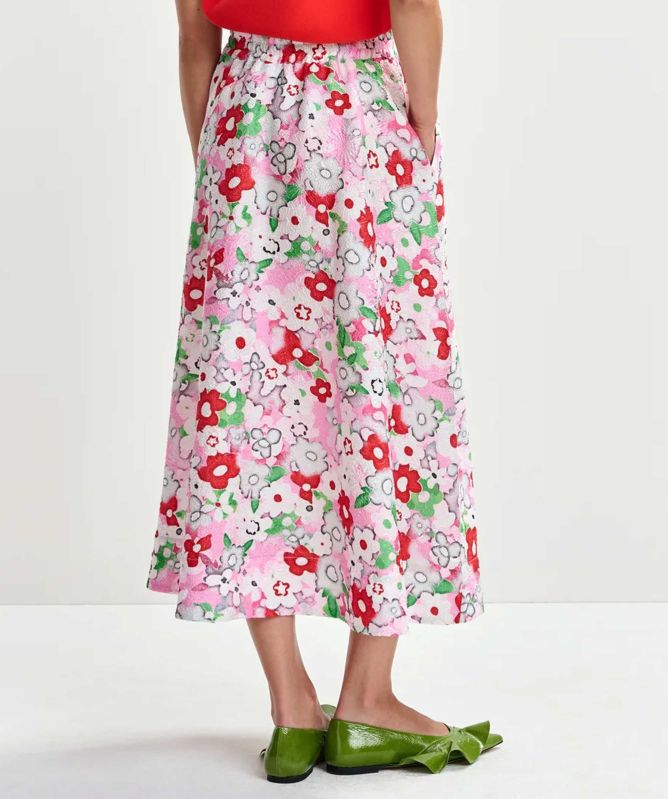 Essentiel Antwerp Julianne Floral-Jacquard Midi Skirt