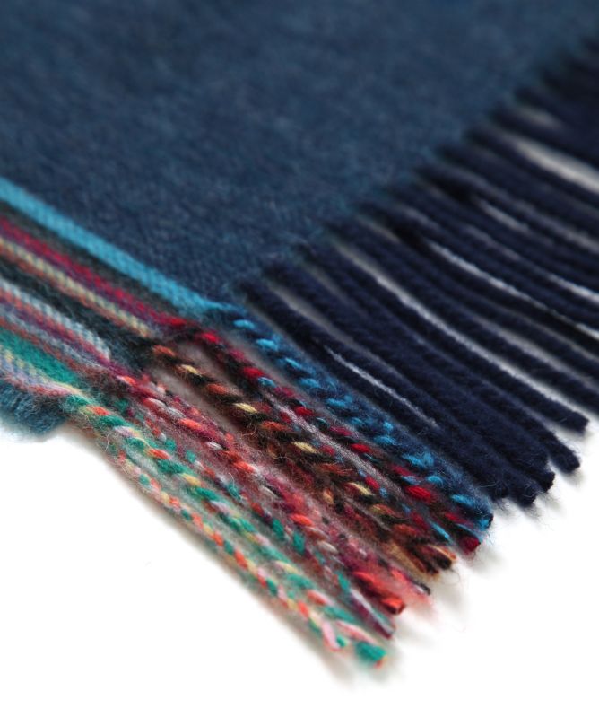 Paul Smith Wool Cashmere Striped Trim Scarf