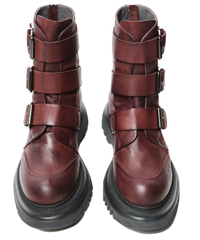 Lofina Buckled Leather Boots