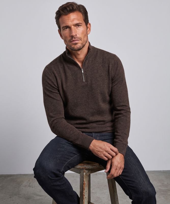 Profuomo Quarter Zip Knit Jumper