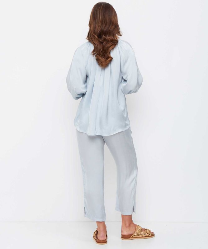 Greek Archaic Kori Drawstring Satin Pants