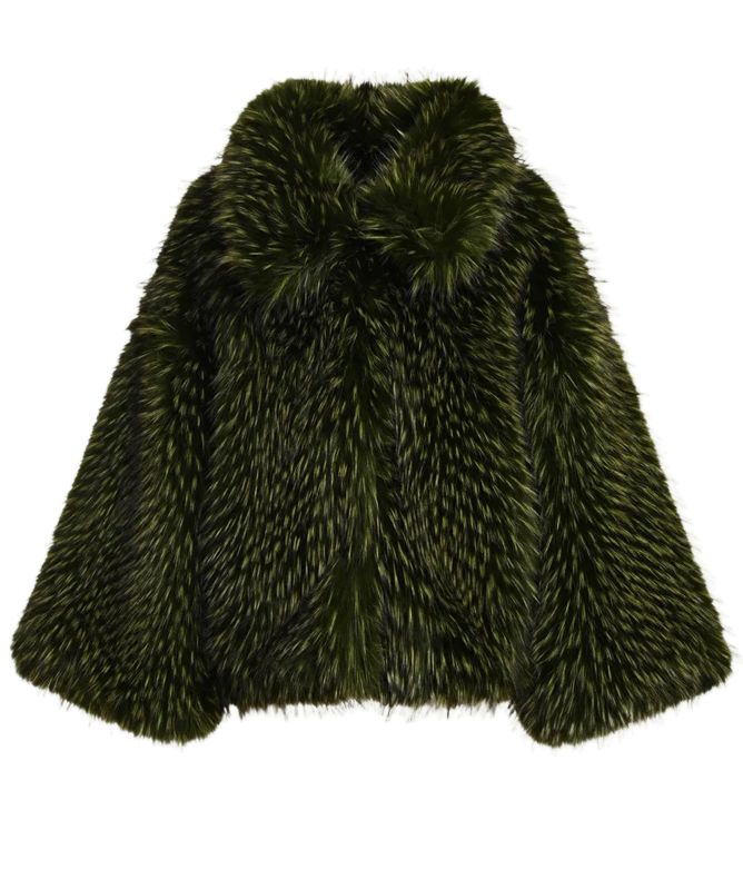 Essentiel Antwerp Kastanje Oversized Faux Fur Jacket