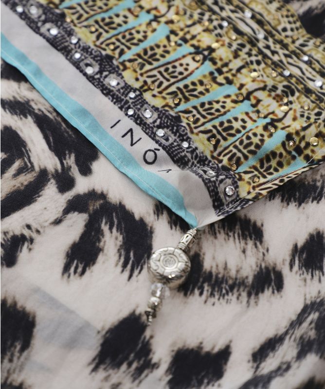 Inoa Animal Print Silk Scarf