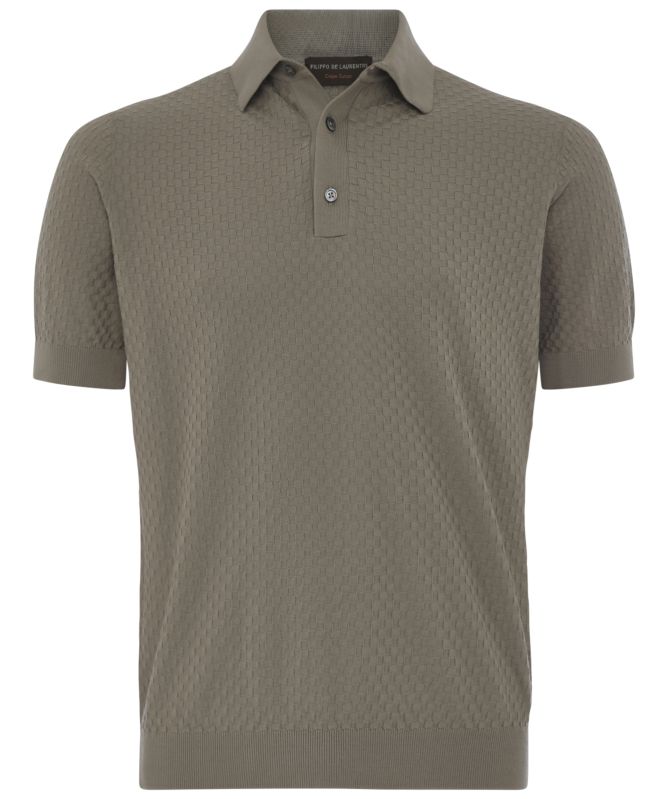 Filippo De Laurentiis Crepe Cotton Polo