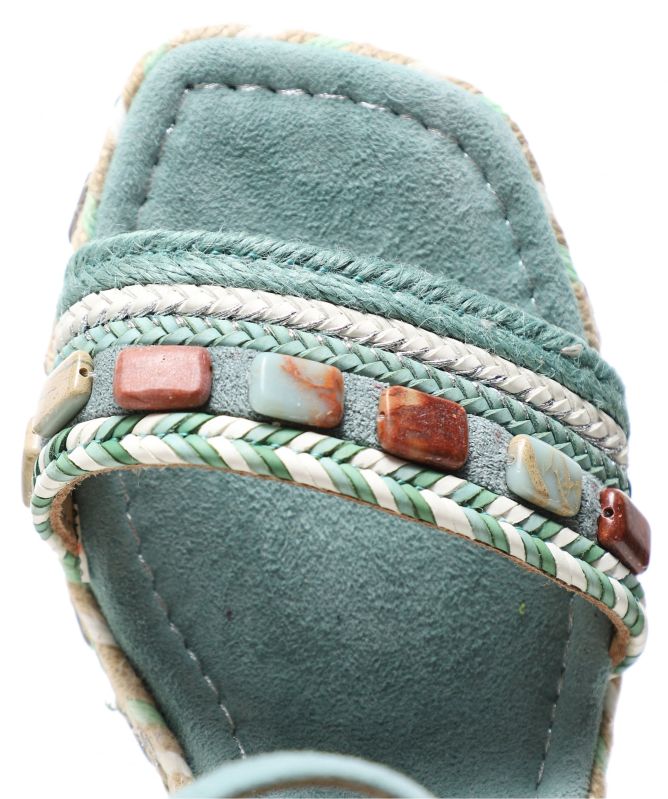 Alma en Pena Esmeralda Suede Wedge Sandals