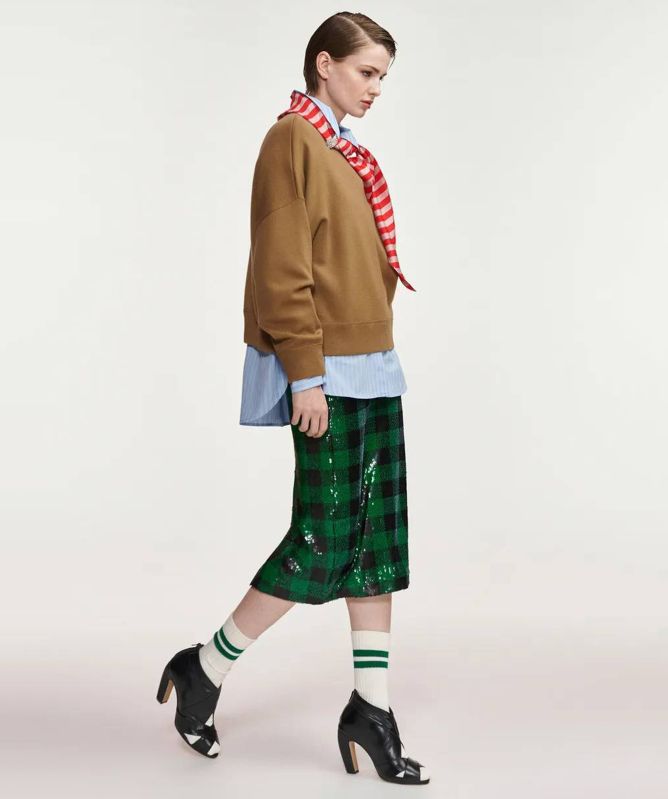 Essentiel Antwerp Kurtis Jumper with Embellished Scarf