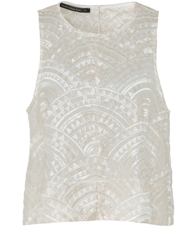 Greek Archaic Kori Embroidered Triangle Vest