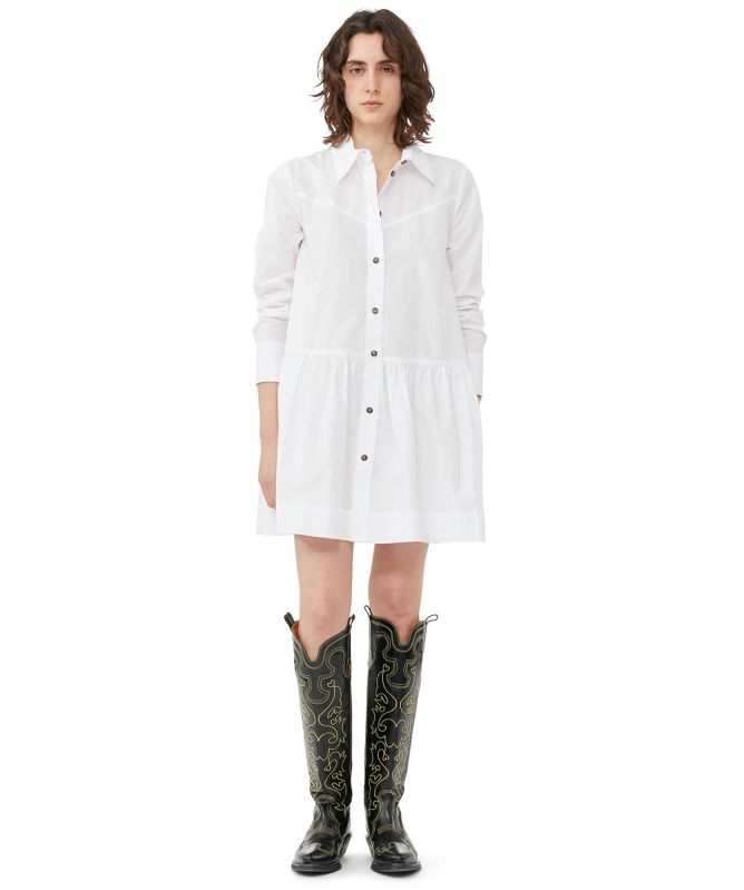 Genny Poplin Belted Sleeveless Shirt Dress
