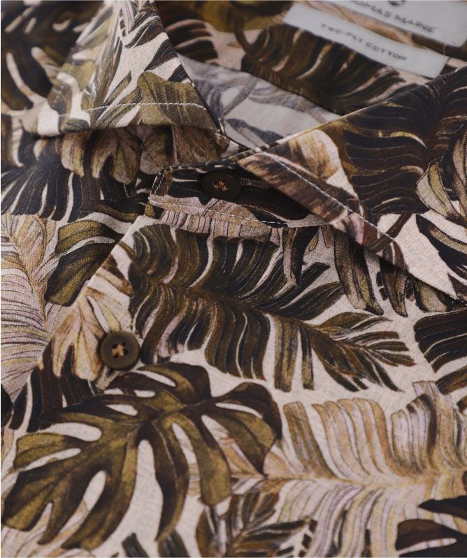 Thomas Maine Tailored Fit Palm Print Roma Shirt