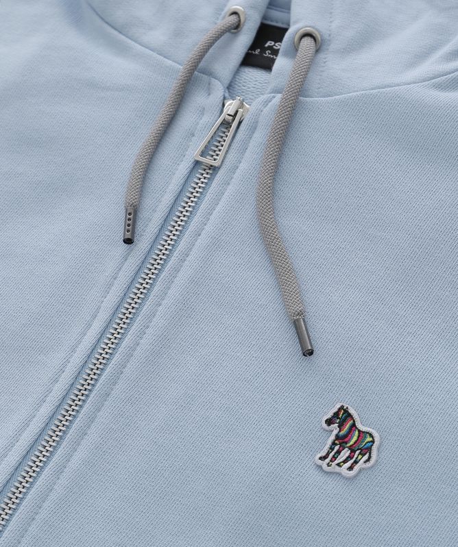 Paul Smith Cotton Zip-Front Zebra Logo Hoodie