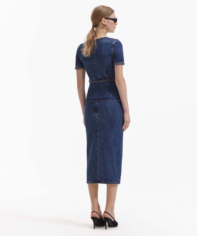 ワンピース SELF PORTRAIT Denim midi dress Self-Portrait Denim Midi Dress