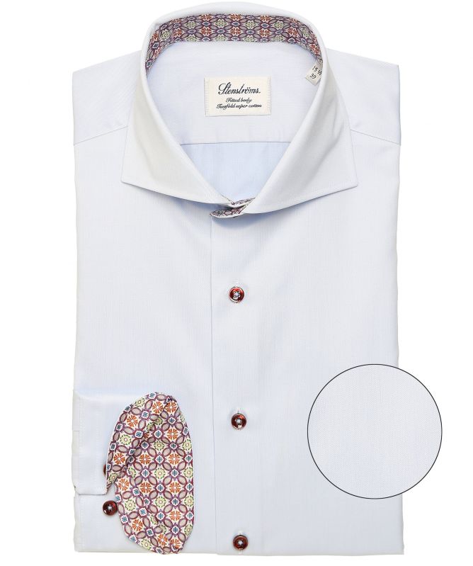 Stenstroms Fitted Body Geometric Trim Shirt