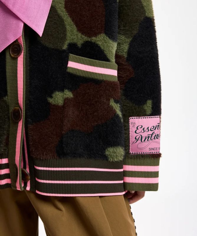 Essentiel Antwerp Kamoo Camo Jacquard Cardigan