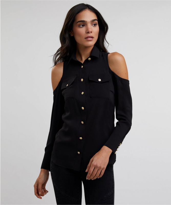 Holland Cooper Luxe Cold Shoulder Shirt