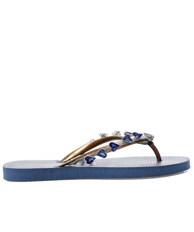 Uzurii Hearts Crystal Flip Flops