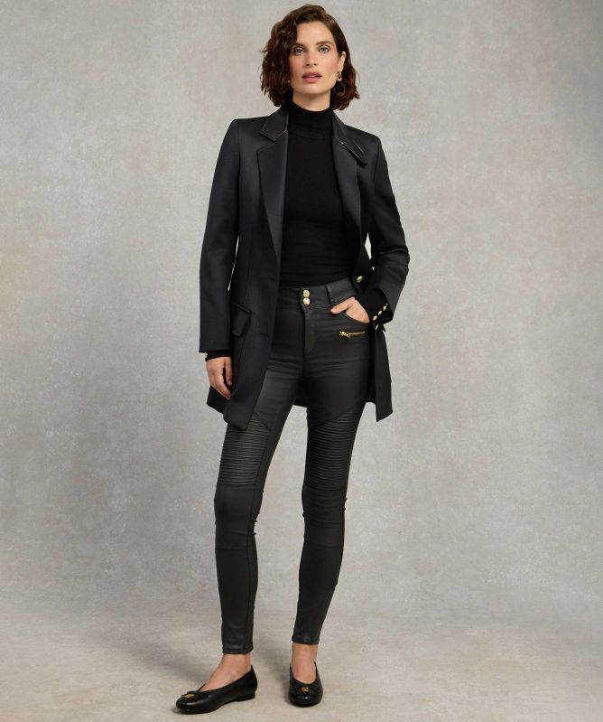 Holland Cooper Coated Biker Jeans