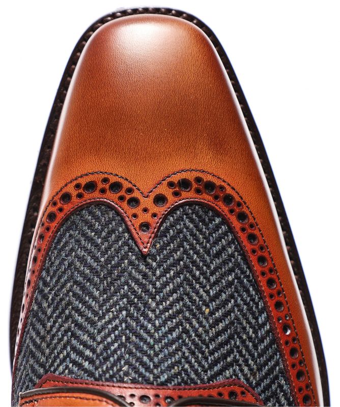 Barker X Jules B Leather Tweed Jackson Derby Shoes