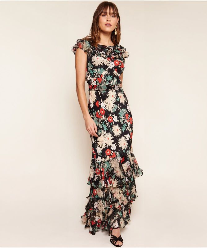 Rixo Rio Ruffled Silk Gown