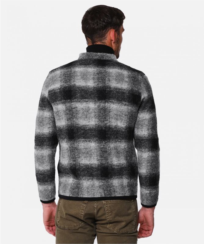 Universal Works Checked Wool Fleece Cardigan