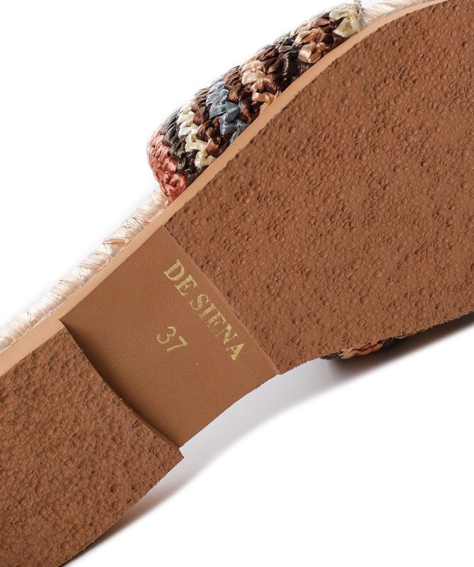 De Siena Ibiza Striped Raffia Resort Sliders