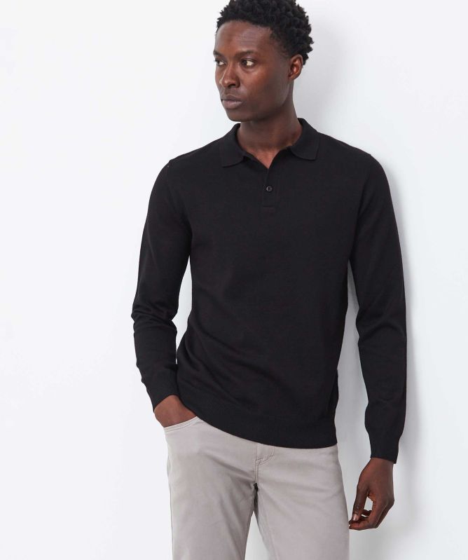Seinse Knitted Long Sleeve Polo