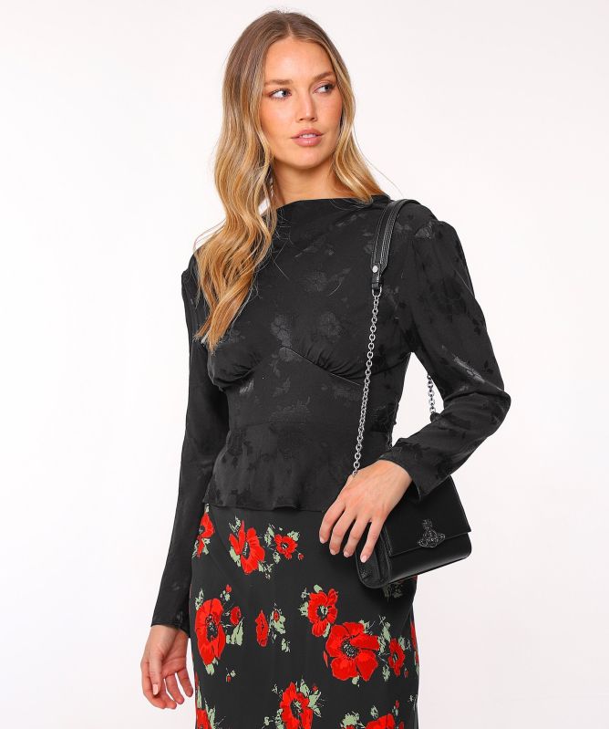 RIXO Ramona Floral Jacquard Top