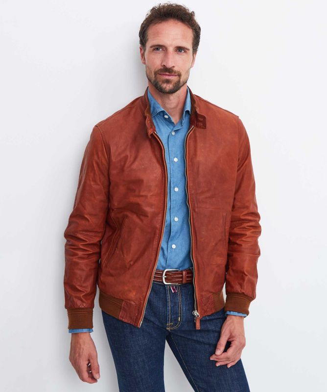 Jacob Cohen Leather Bomber Jacket