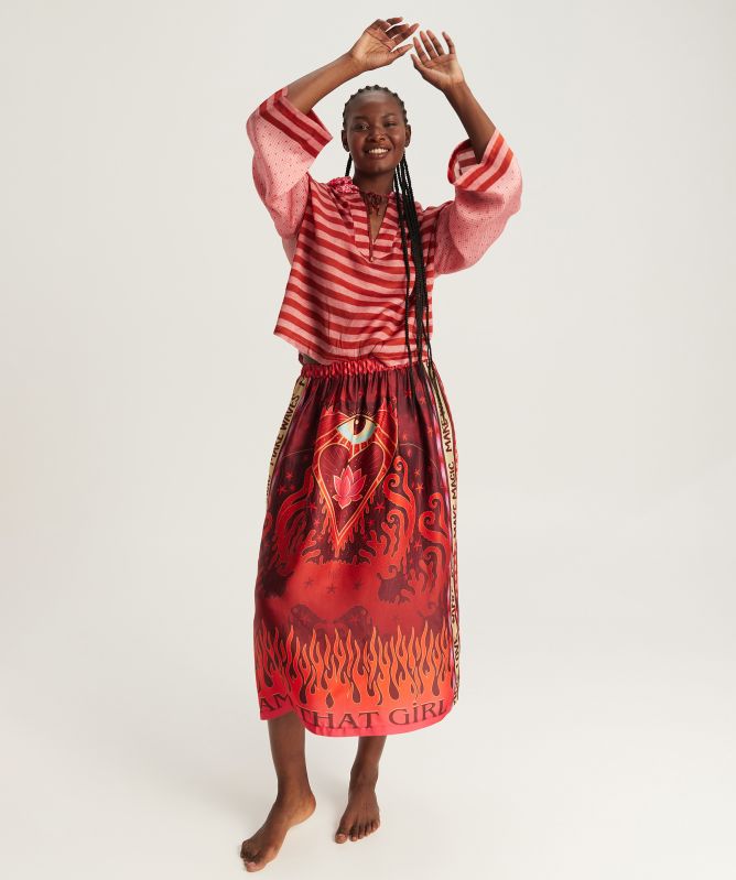 Me369 Vanessa Printed Midi Skirt