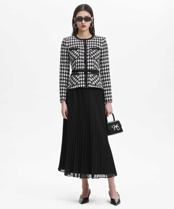 Self-Portrait Boucle Chiffon Midi Dress | Jules B