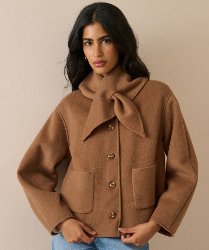 Nobody's Child Wool-Blend Neck Tie Jacket