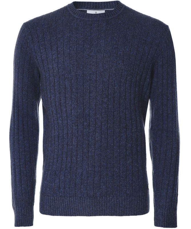 Thomas Maine Merino Yak Ribbed Crew Neck Jumper