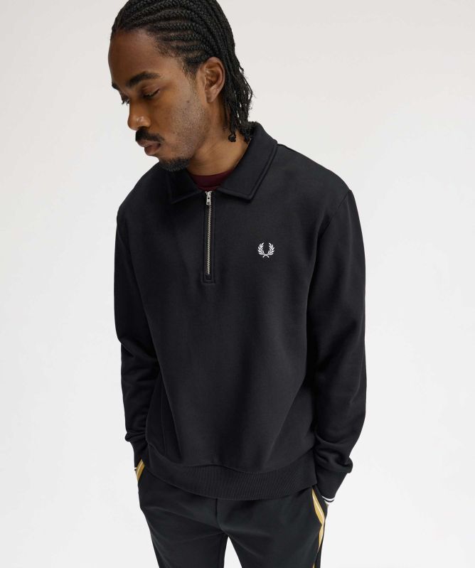 Fred Perry Half Zip Collared Sweatshirt