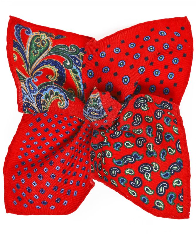 Ascot Accessories Wool Paisley Pocket Square