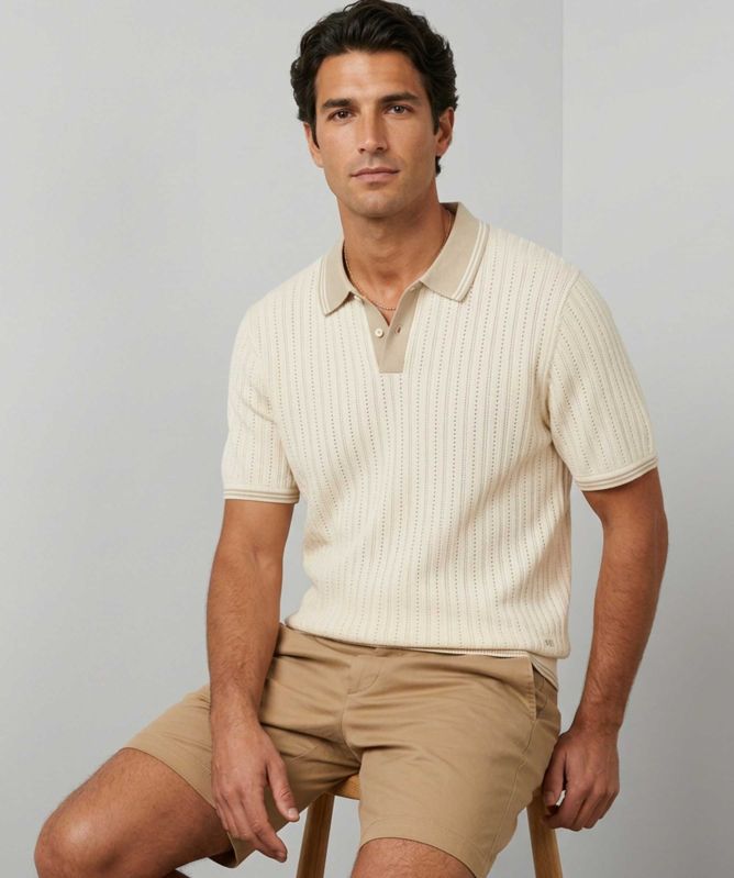 Paul Smith Pointelle Knit Polo Shirt
