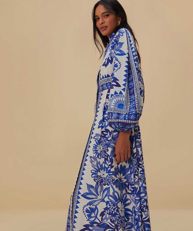 princess polly baby blue dress FARM Rio Arabesque Scarf Dress Blue main image 1