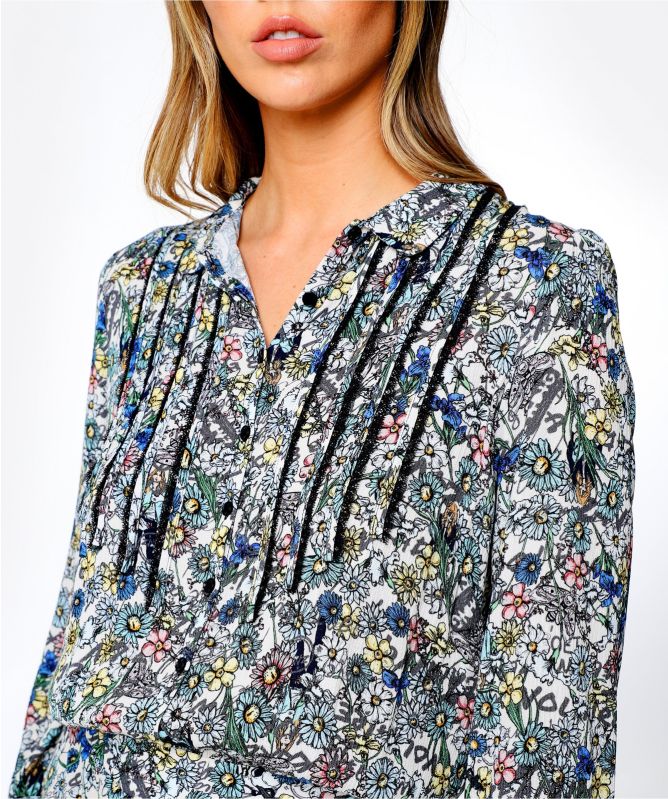 Zadig and Voltaire Raspail Crinkle Floral Dress