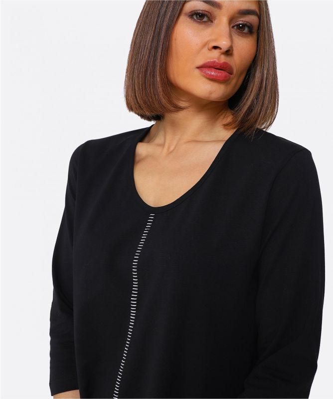 Philomena Christ 3/4 Sleeve Cotton Stitched Top