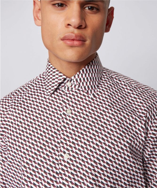 BOSS Slim Fit Geometric Print Jango Shirt