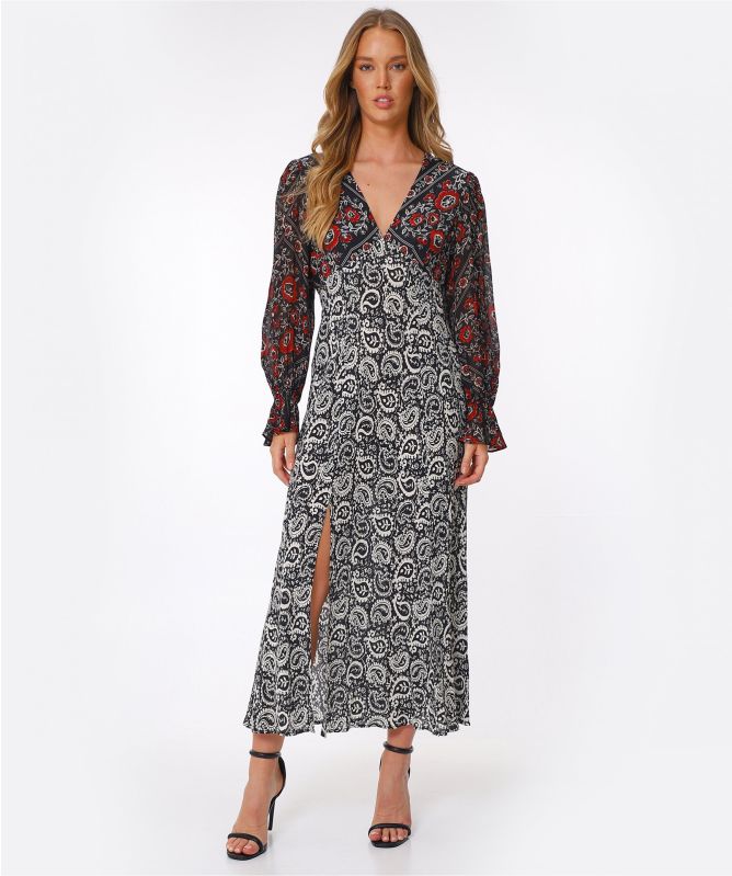 RIXO Midi Aoife Silk Dress 