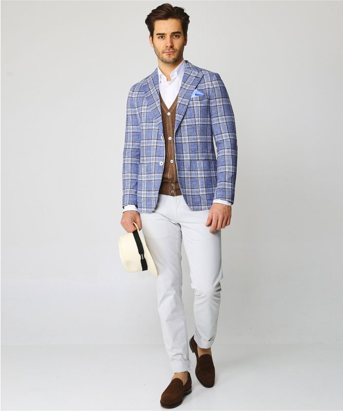 Circolo 1901 Stretch Cotton Pique Check Print Jacket