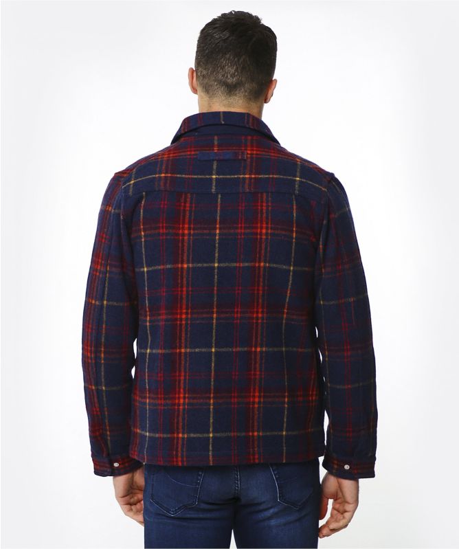 Wool Zip-Through Check Overshirt