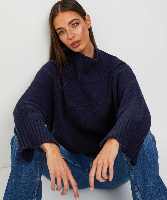 Eddy and Ivy Merino Cashmere High Neck Jumper