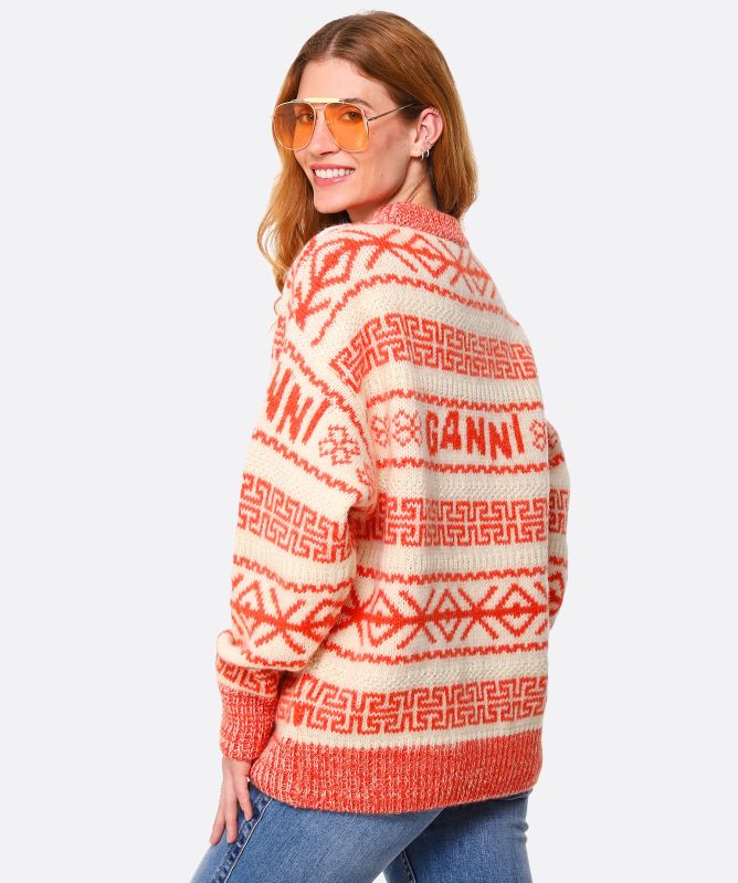 GANNI Organic Wool Logo Jumper