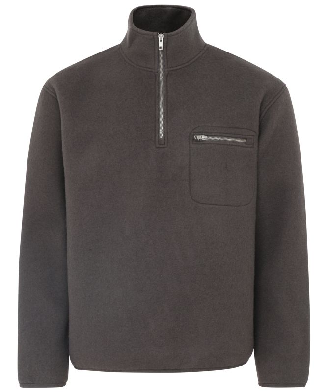 Anerkjendt Aktoni Half Zip Boiled Wool Overshirt