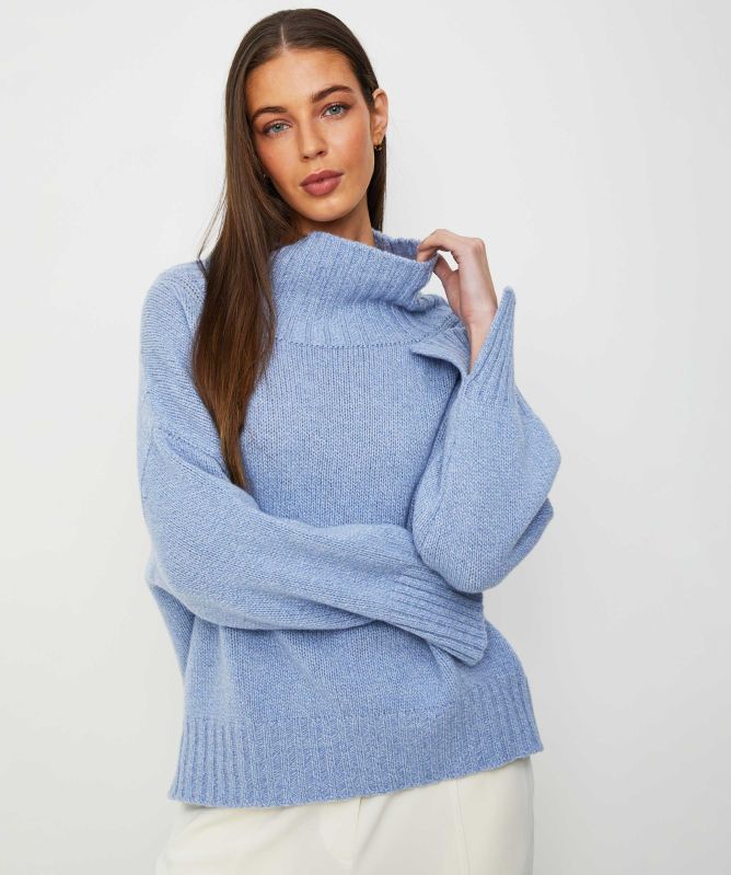 Eddy and Ivy High Neck Merino Cashmere Jumper